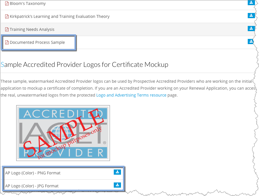 A screenshot of the Application Resources page highlighting the new resources